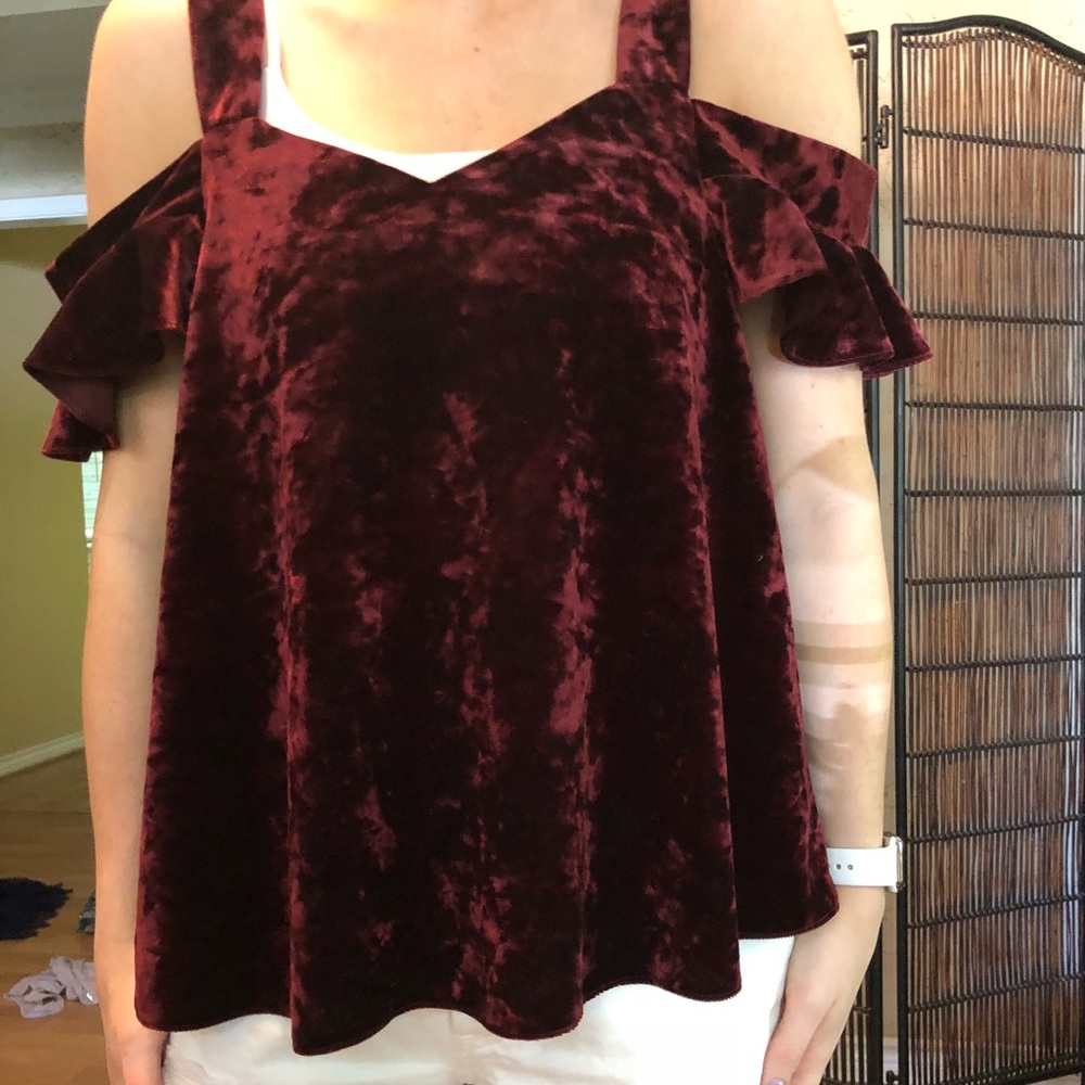 Never worn TopShop Velvet Blouse